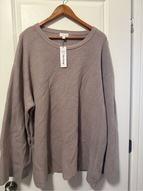 NWT The Drop Mauve Taupe Ribbed Chunky Knit Sweater Size 2X